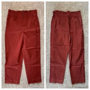 Madewell Paperbag Tapered Pants Burnished Mahogany Size 10